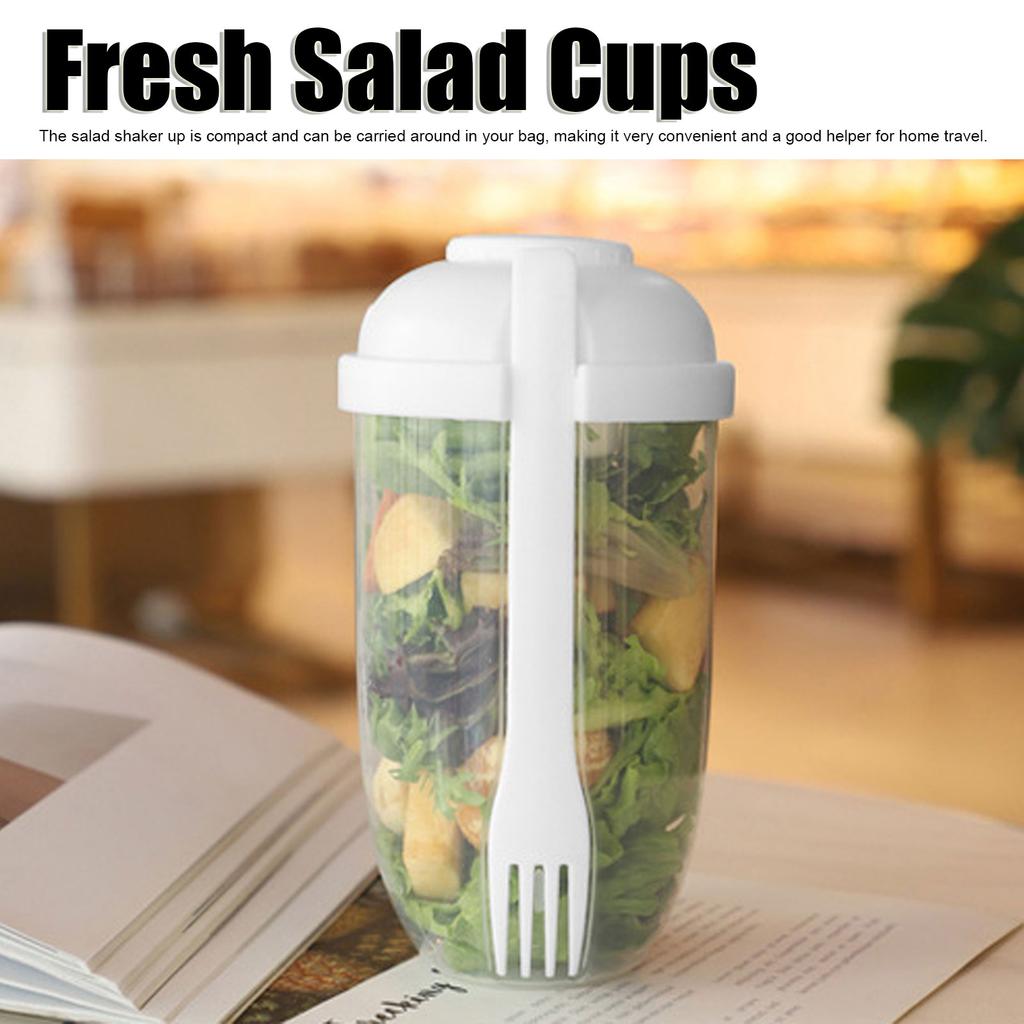 Salad Meal Shaker Cup with Fork Salad Cup Health Salad Container Portable Vegetable Breakfast Container Set