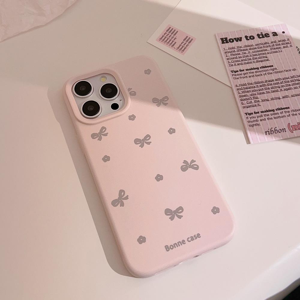 Bow Flowers Iphone15pro Max Silicone Soft Phone Case Apple 14 Suitable for 16 Anti Fall 13
