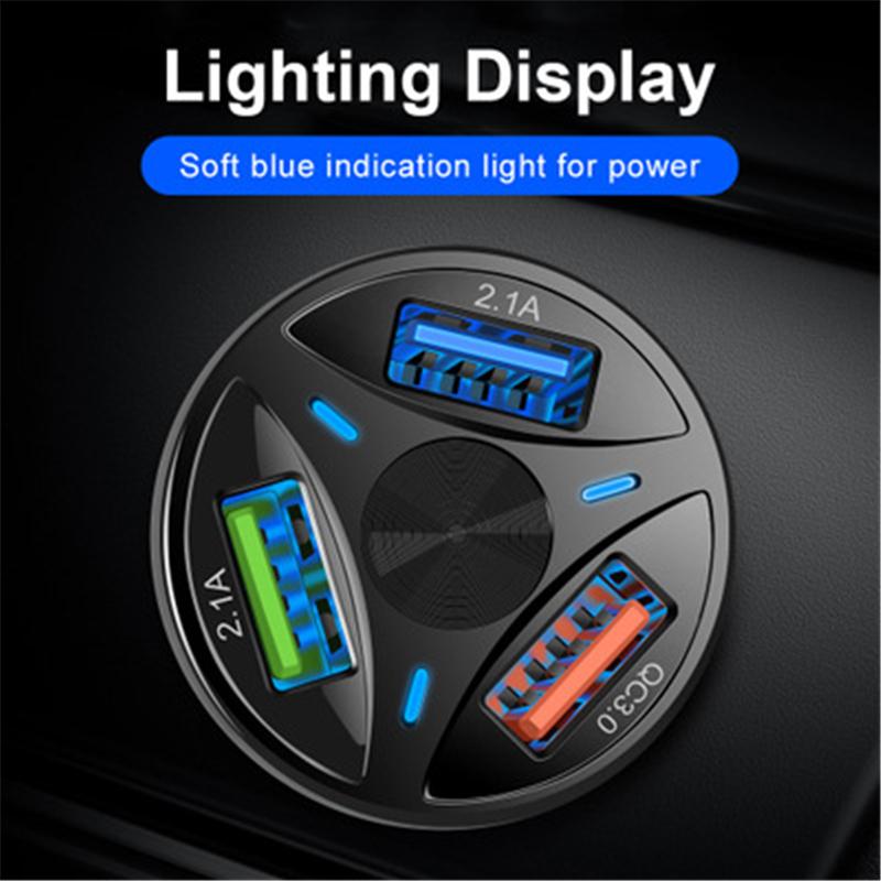 Auto-Zigarettenanzünder Universell 7A 48W USB-Autoladegerät Zigarettenanzünder-Verteiler 3 Ports Schnellladung 3.0 Schnellladeanschlüsse