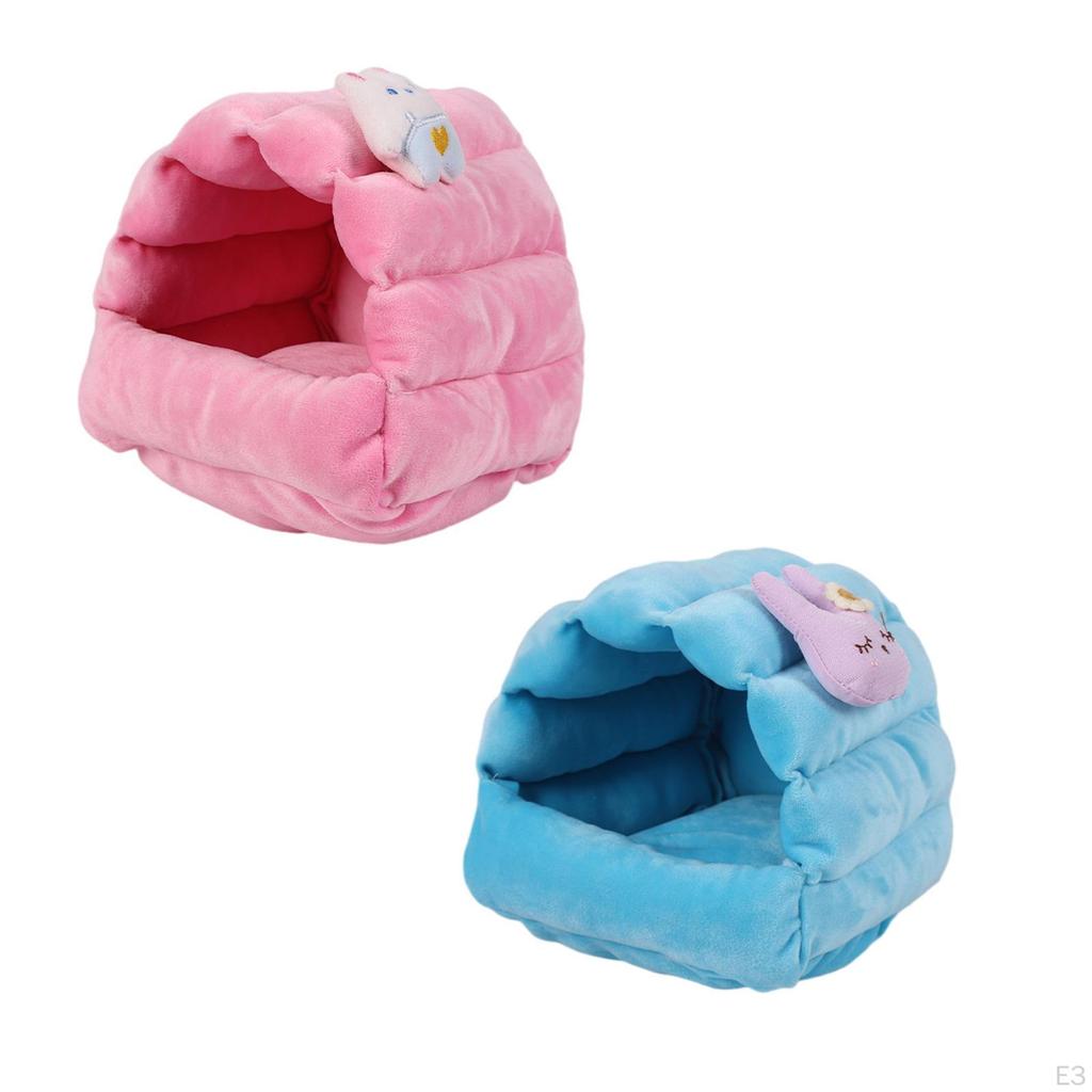 Hamster Bed Habitats Cute Winter Soft Guinea Pig House Small Pet for Hedgehog Pets