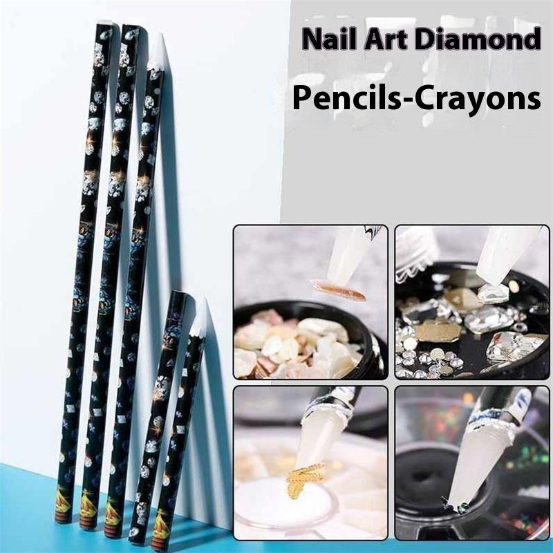 3 Stück 23cm Extra-Langer Nail Art Wachs Punktierstift Professionelles Punktierwerkzeug für Strasssteine Nageldesign & DIY Dekoration