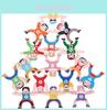 Wooden Pirate Strongmen And Animal Stacked High Balance Building Blocks For Kids Educational Parent Interaction