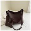 Two Sets Of Casual Solid Colour Large Capacity Retro Fashion Texture Shoulder Tote Bag For Women
