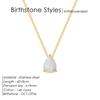 St. Delan Stainless Steel Zircon Teardrop Necklace - December Birthstone