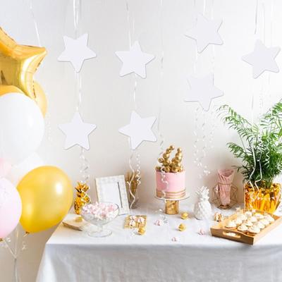 100Pcs White Star Cutouts Paper 3.5Inch Five Pointed Star Cutouts for Wedding Christmas Classroom Bulletin Board Wall