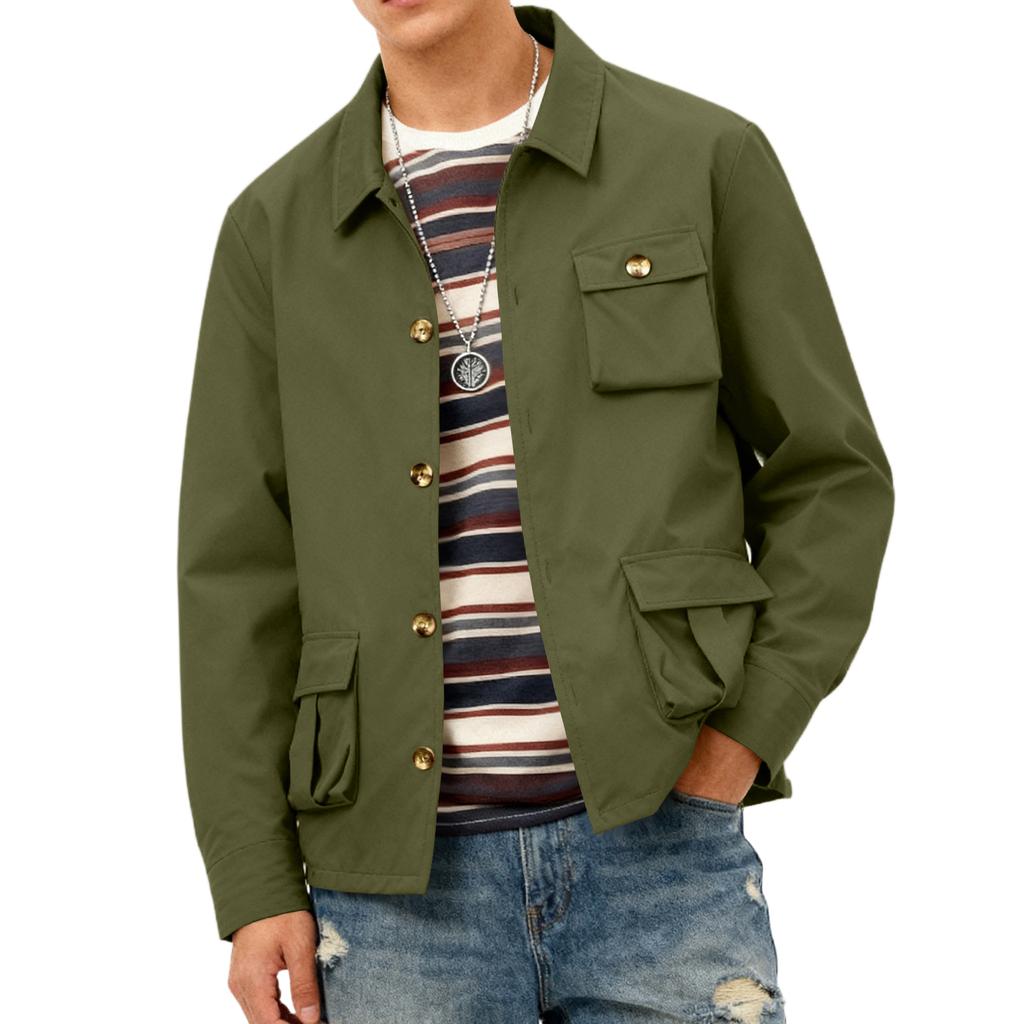 Men's Relaxed-Fit Casual Workwear Long-Sleeve Jacket