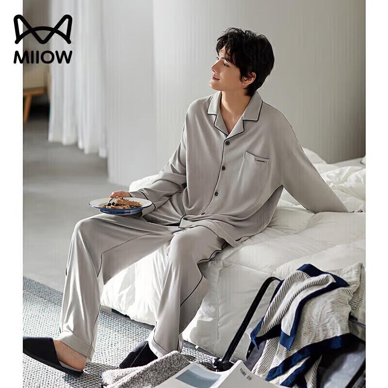 Miiow Men s Modal Long-Sleeve Loungewear Set XL светло-серый