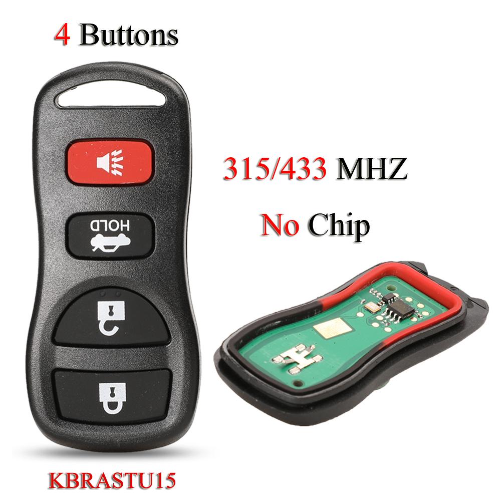 

KBRASTU15 Удаленный смарт-ключ для автомобиля Infiniti I35 G35 Nissan Altima Maxima Sentra Titan ID46 чип 315/433 МГц CWTWB1U415 4Buttons No Chip-433MHZ