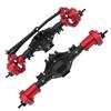 Front Rear Axle Assembly with Drive Shaft Upgrade Parts Fit for Axial SCX10 II 90046 90047(Black Red )