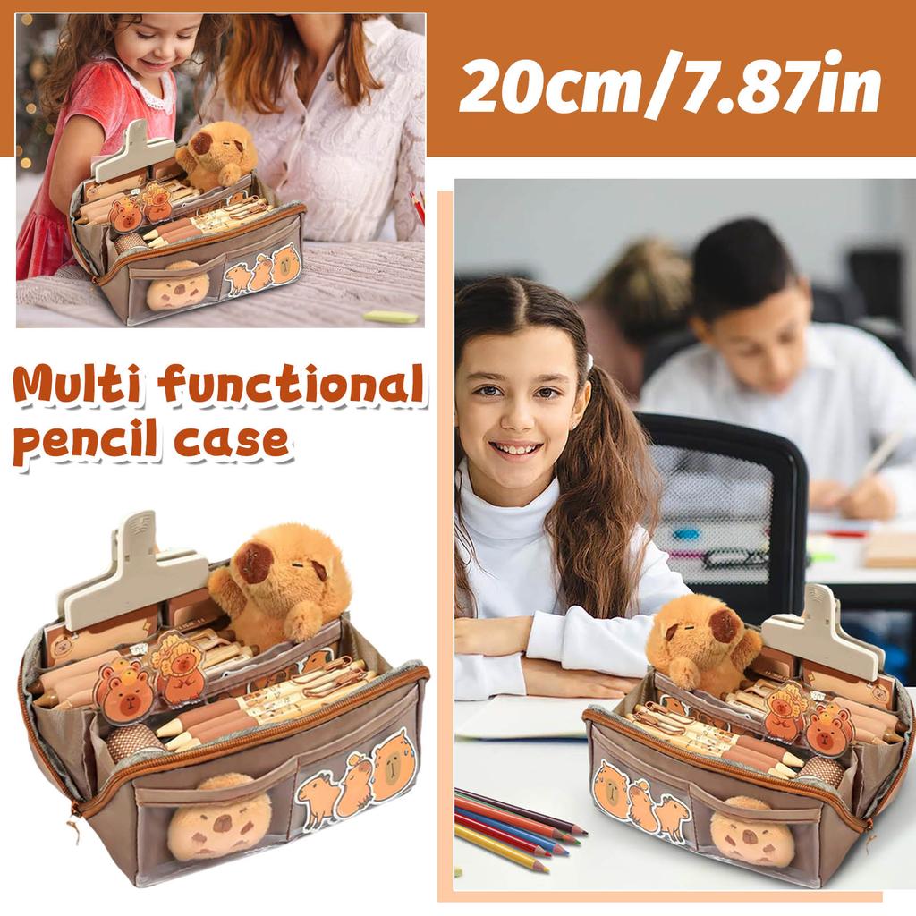 Cytrynowy Dziesięciowarstwowy Piórnik z Szerokim Otworem Wysokiej Jakości Piórnik o Dużej Pojemności Wielofunkcyjny Dla Uczniów Gimnazjum i Liceum