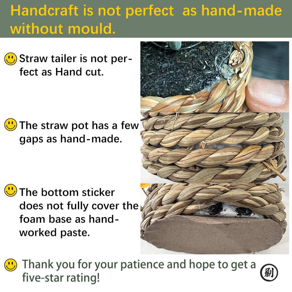 XIYA FLOWER Green Artificial Plants Eucalyptus Grass Woven Small Potted Plants Grass Mound 11cm PE Material Home Decoration