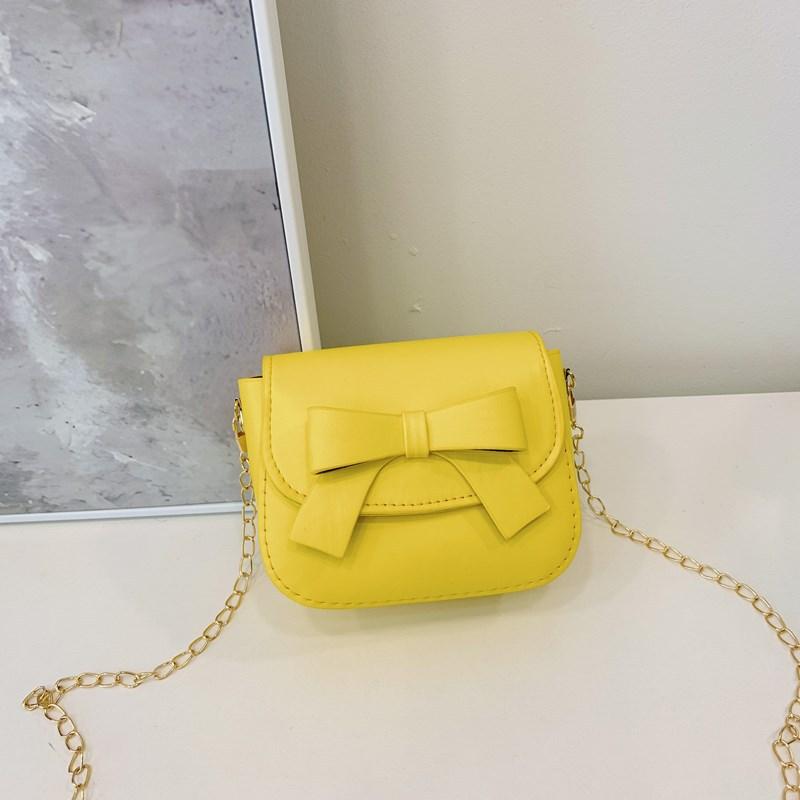 

Girl Butterfly Knot Bright Shoulder Bag Lightweight Casual Purse Daily Outings жовтий