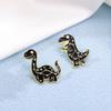 Creative Black Dinosaur Brooch with Constellations Creative Animal Lapel Pin Unisex Accessory for Clothing and Bags