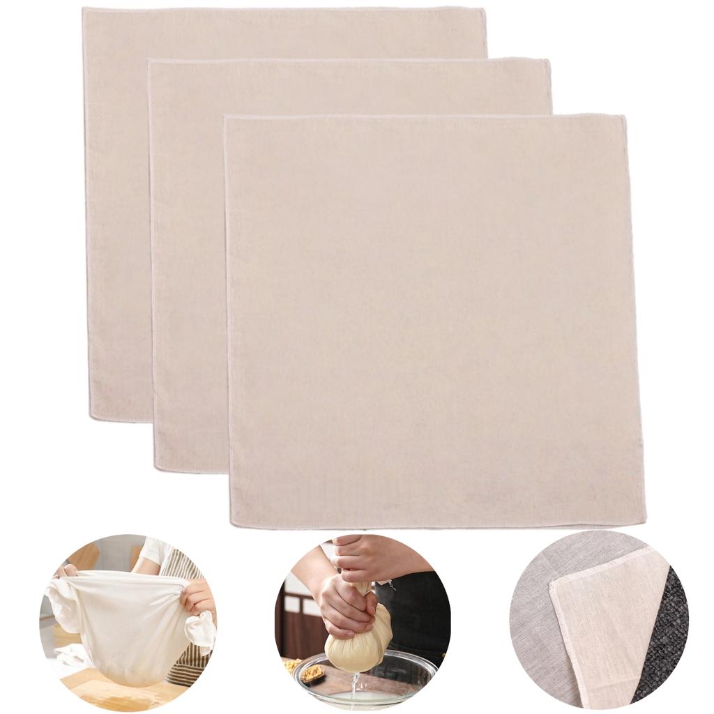 3Pcs Cheese Cloth Cotton Fabric Filter Cloth For Cooking Strainer 90x90cm Tool For Straining Soups For Preparing Nut Milk