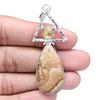 Pendant Picture Jasper Citrine Gemstone Handmade Silver Jewelry 2.75"