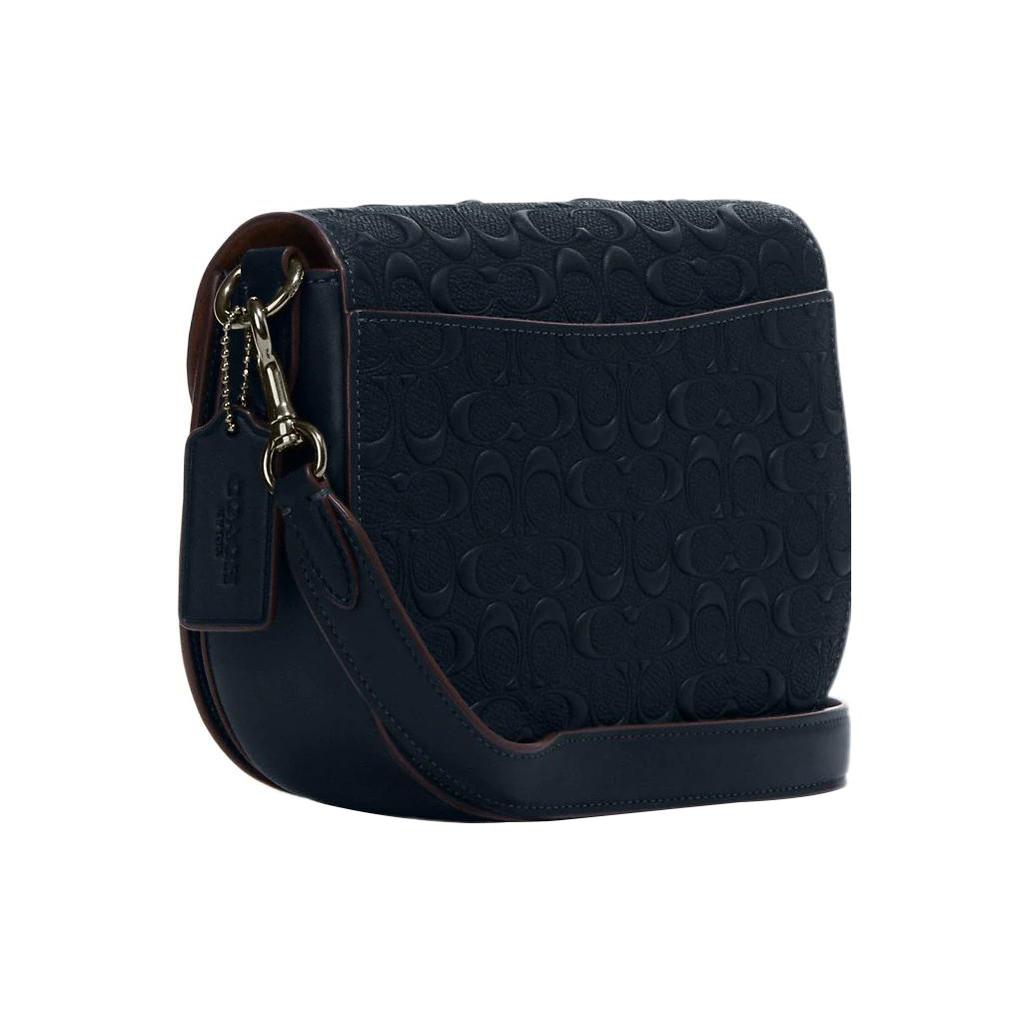 New COACH Cow Leather Saddle Bag Shoulder Bag Crossbody Bag Small Size Women's Midnight Navy CF318-QBBHP