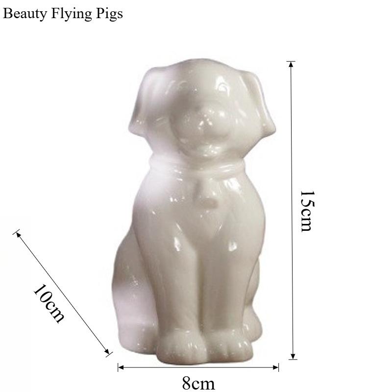 

1pc Ceramic Dog Ornament Chinese Zodiac Dog Attracting Wealth Home Decoration Office Ceramic Animal Ornaments Animal Crafts белый