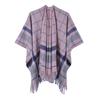 Plaid scarf shawl new thorn double-sided can be worn imitation cashmere split shawl summer air-conditioned room nap blanket