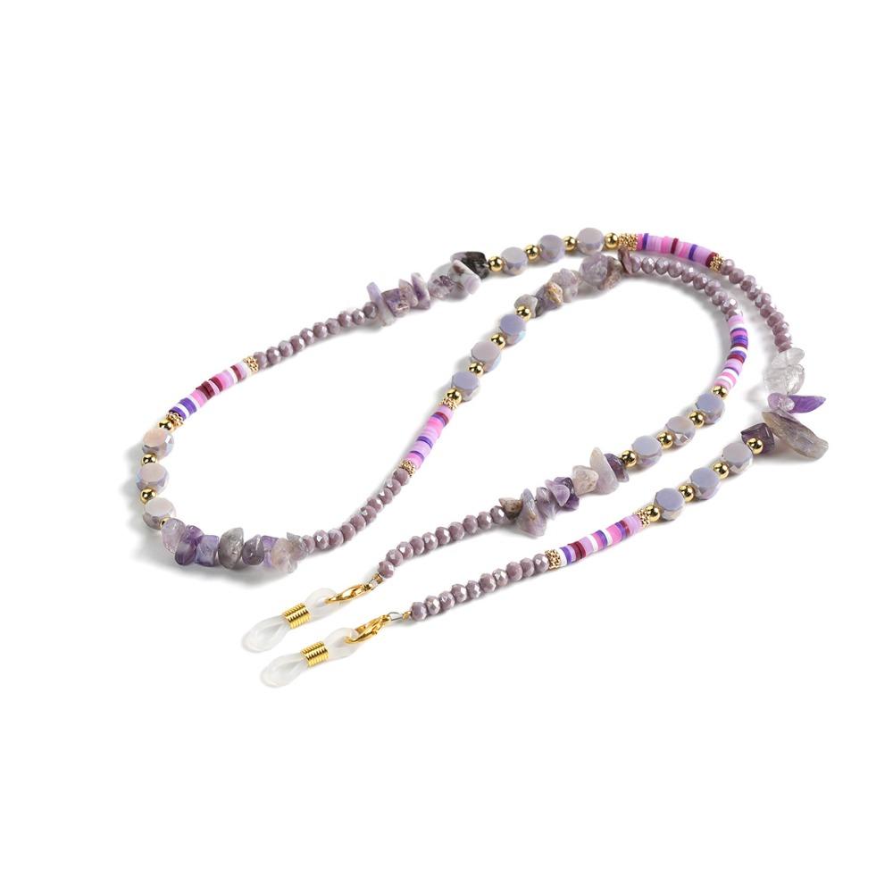 Crystal Beads Glasses Chain Colorful Sunglasses Chains Eyeglass Chain Holder  Sunglasses Use фиолетовый