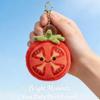 Plüsch-Tomatenscheiben-Schlüsselanhänger mit Stickerei-Design für Geschenk und Taschendekoration