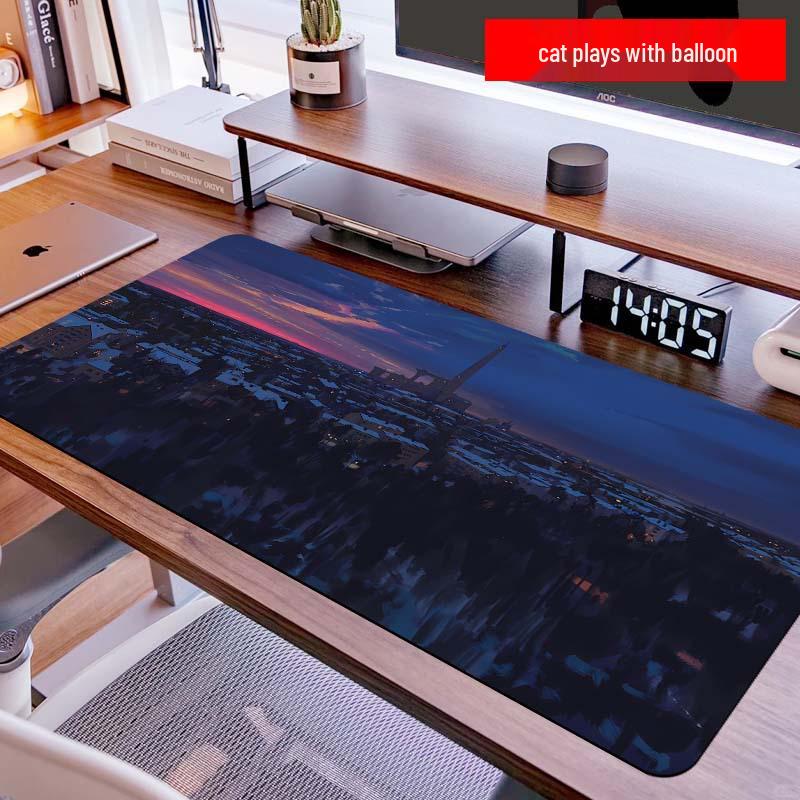 Extra Large Mountain Landscape Mouse Pad with Thickened Lock Edge for Office Desks