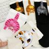 Couple Socks Cute Creative Mid-tube Four-season Socks 3D Cartoon Cat Ding Versatile Ladies Suede Socks
