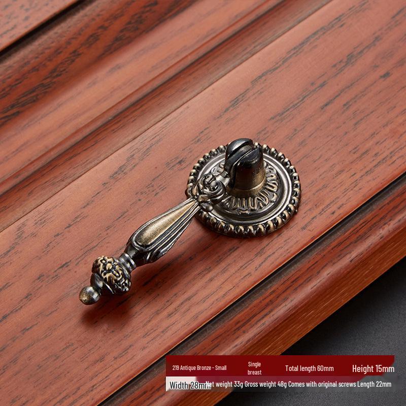 Aolaya European Bronze Cabinet Drawer Zinc Alloy Antique Green Handle