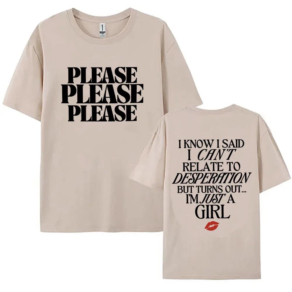 Sabrina Carpenter Please Please Please Tees 2024 New Song Graphic Print Teeshirt WomenMen Cotton Summer Tshirts Casual Clothes
