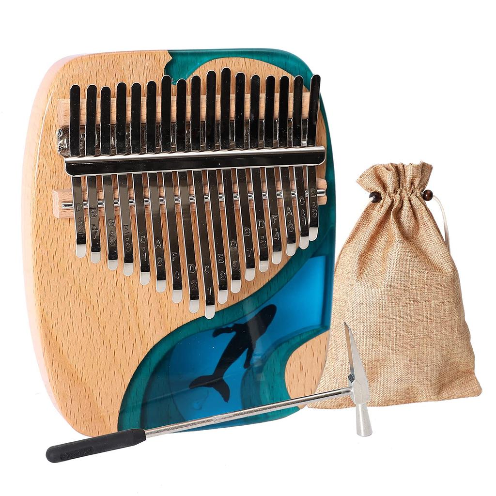 Kalimba Beginner Set 17 Keys Kalimba Tuning Hammer with Japanese Sheet Music Thumb Piano Perfect for Beginners and Professionals Percussion Instrument
