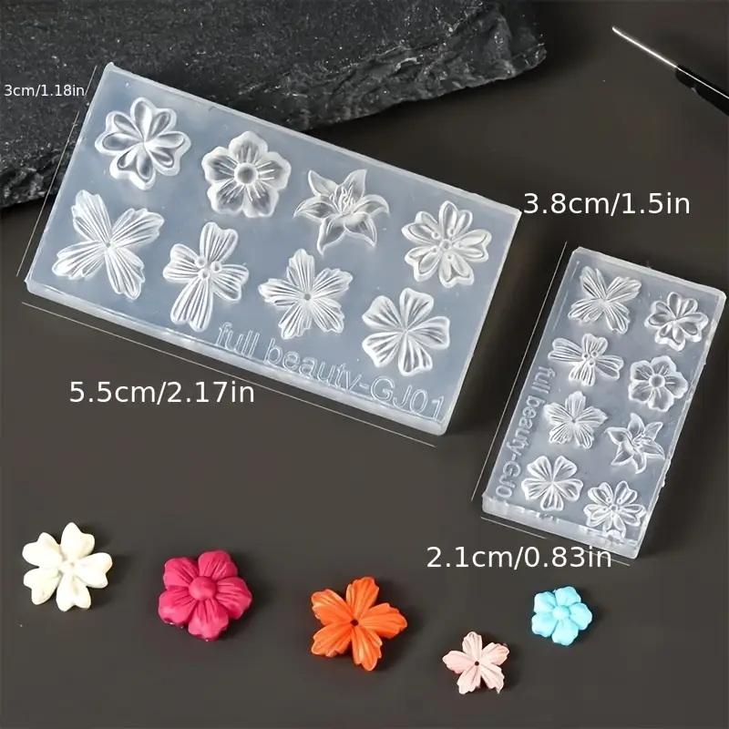 2 Pcs 3D Flower Silicone Nail Mold Lily Five-Petal Flower Nail Transparent Mold Diy Nail Art Decoration Manicure Design Tools