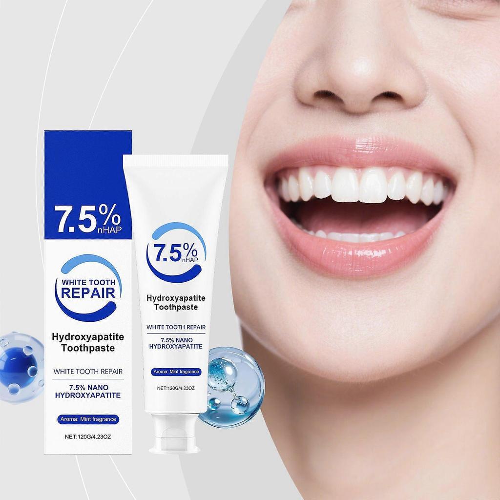 7.5% Hydroxyapatite Toothpastes for Enamel Protection and Tooth Strengthening, 7.5% Nano Hydroxyapatite Toothpaste White Tooth Repair, Gentle Mint, Fr