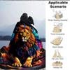 1pc Lion Colors Print Blanket   Lightweight Flannel Throw Blanket For Sofa, Bed, Living Room, Office, Outdoor Travel, Camping