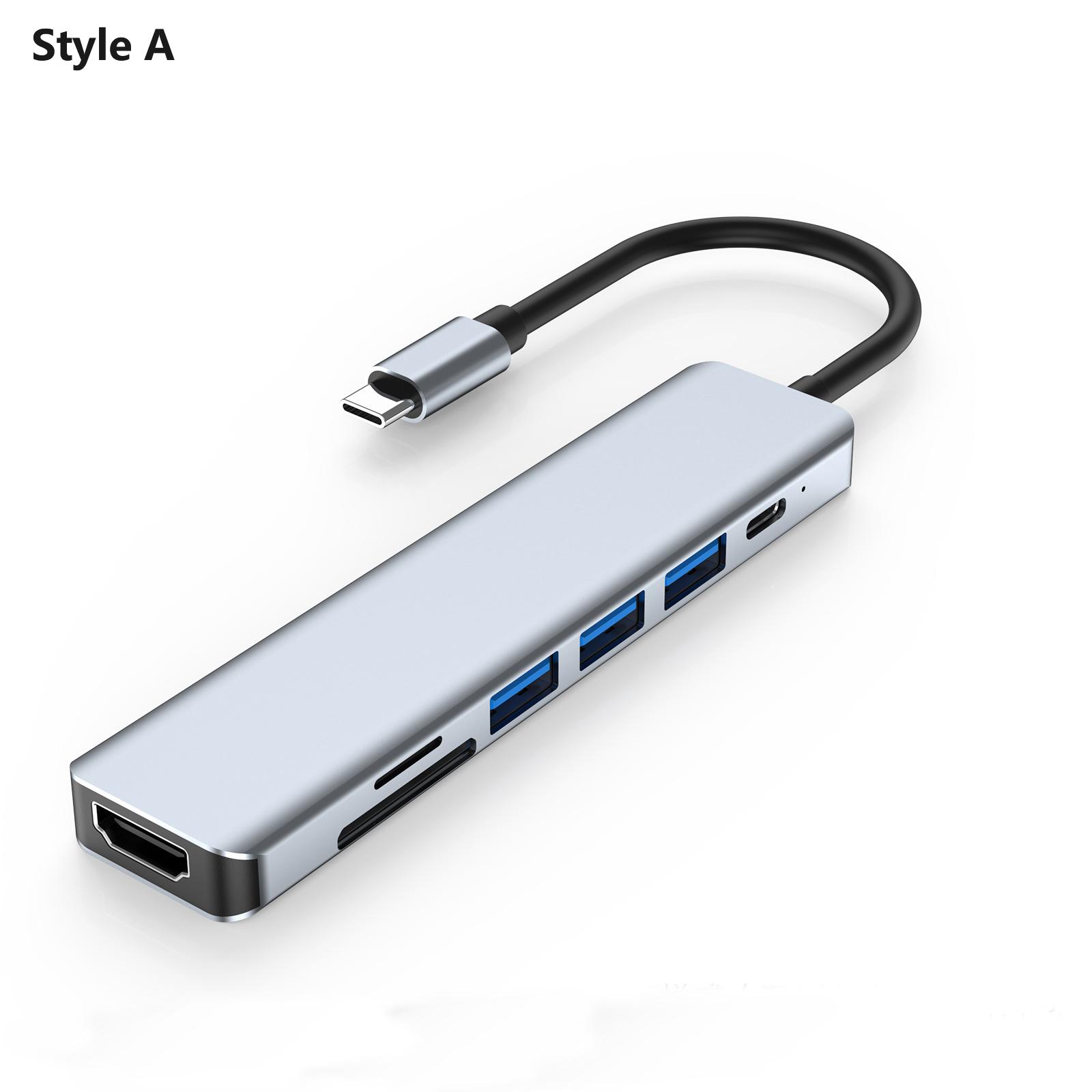

Концентратор USB C 7 в 1, совместимый с HDMI адаптер 4K, 30 Гц, PD, 87 Вт, разветвитель USB 3.0, устройство чтения карт памяти TF/SD, док-станция типа C для телефона/ПК/ноутбука Style A