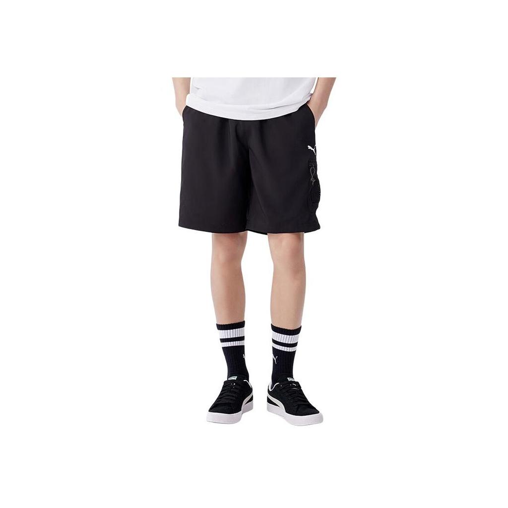Puma Ss24 Solid Color Breathable Comfortable Elastic Casual Shorts Men Shorts Black 683805-01