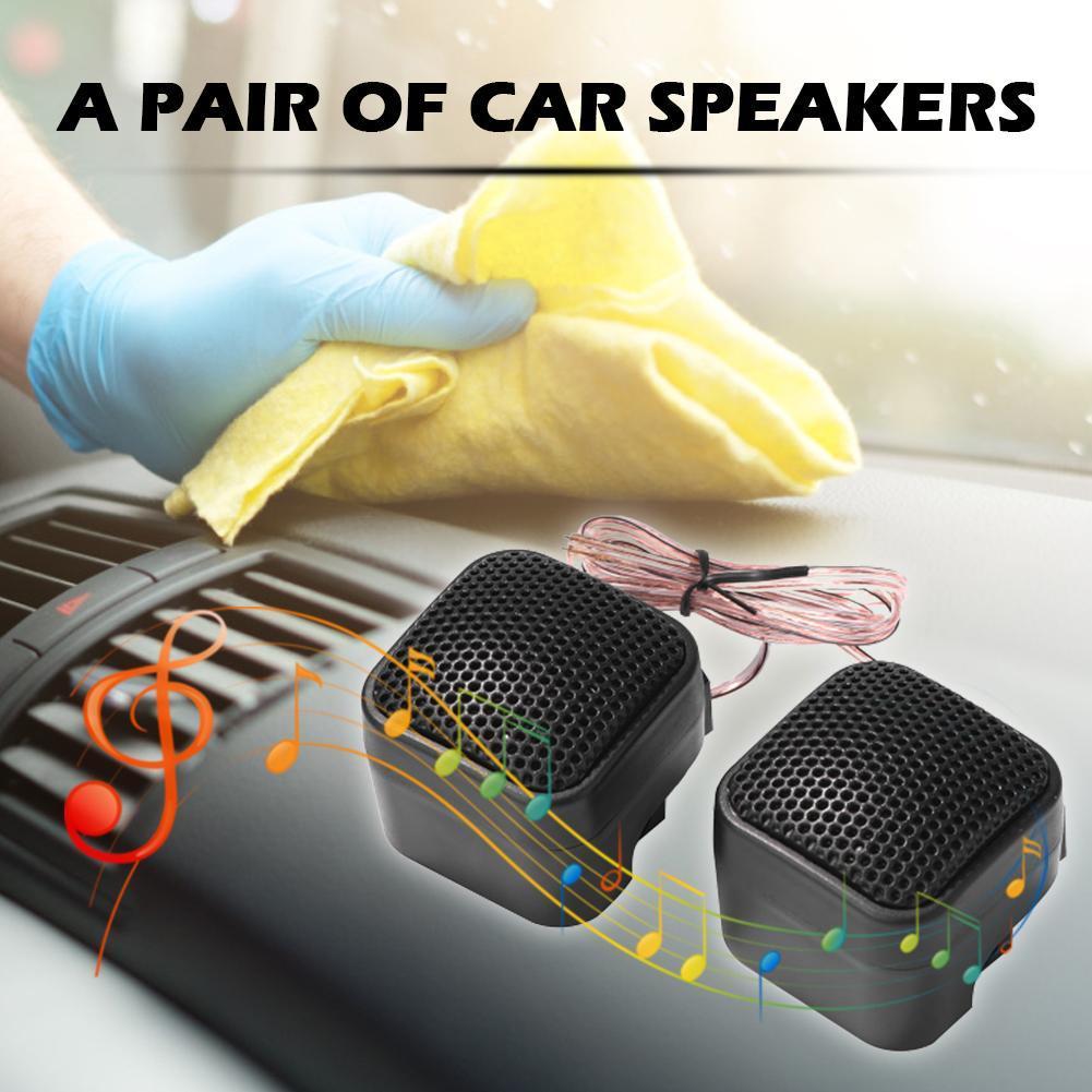 2Pcs Car Mini Tweeter Speaker 500W Auto Horn Audio Music Mini Tweeter Loudspeaker Mini Square Audio Speaker for Car Audio System Mini Tweeter