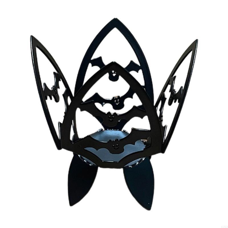 62KD DIY Halloween Iron Pumpkin Bat Holder Festive Desktop Decoration Ornament Candlestick