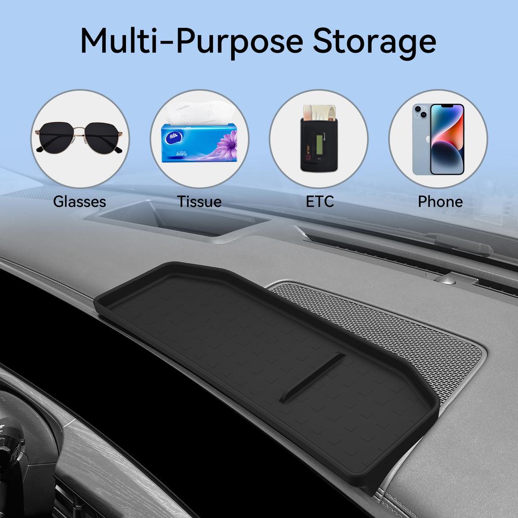 For Hyundai Santa Fe 2025 2025 2026 Car Dashboard Storage Box Display Screen Rear Tray Organizer Accessories Tidying Black