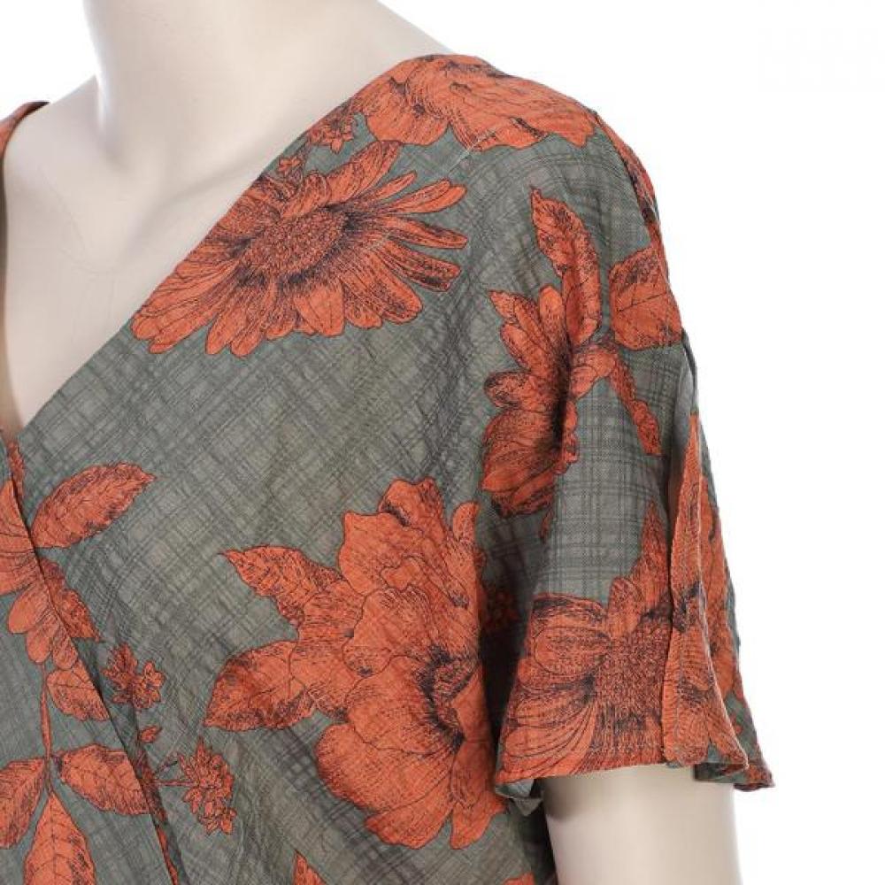 Barbara Womens Cotton Rayon Flower Dress Homewear Agw4571l