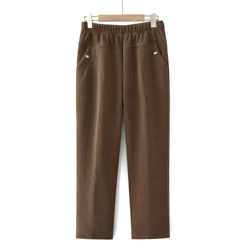 Mom's Spring Straight-Leg Elastic Pants for Middle-Aged Women - Plus Size Casual Fit