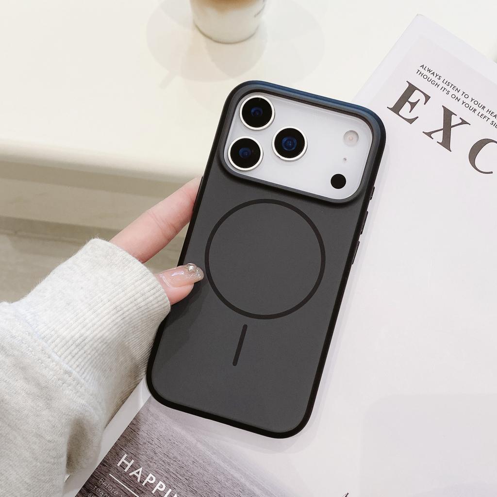 With AI Camera Capature Shutter Button Two-Tone Phone Case For iPhone 17 Pro Max 16 Liquid Silicone Cover Magnetic For Magsafe