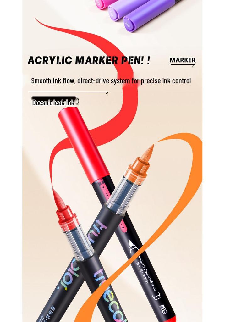 True Color Soft Tip Liquid Acrylic Marker for Students & Professionals