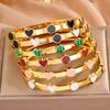European and American Circle Love Titanium Steel  Girls Advanced Sense Simple Design Open Peach Heart Electroplating 