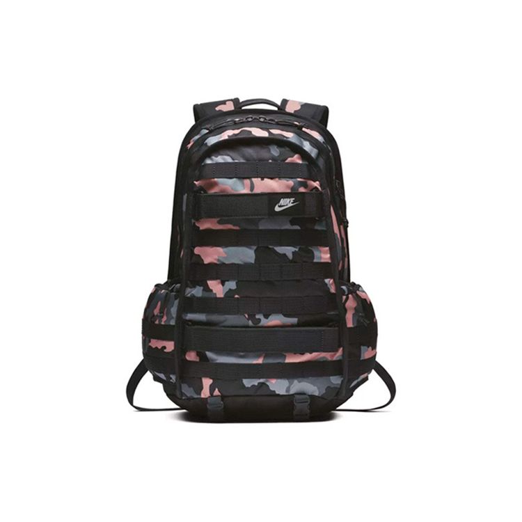 Nike SB Skate Series Sportlicher Rucksack mit großem Fassungsvermögen aus Polyester Unisex Rucksäcke Rosa-Camouflage BA5983-060