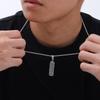 Vertical Bar Necklaces for Men Boys,Zircon Embossed Stainless Steel Pendant Necklaces,Stylish Trendy Jewelry Gifts
