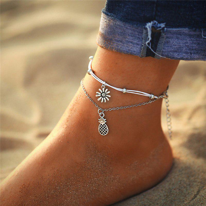 3 Pcs Boho Multilayer Star Pineapple Beads Chain Pendant Anklet Sets for Womens 3 Pcs Boho Multilayer Star Pineapple Beads Chain Pendant Anklet Sets for Womens