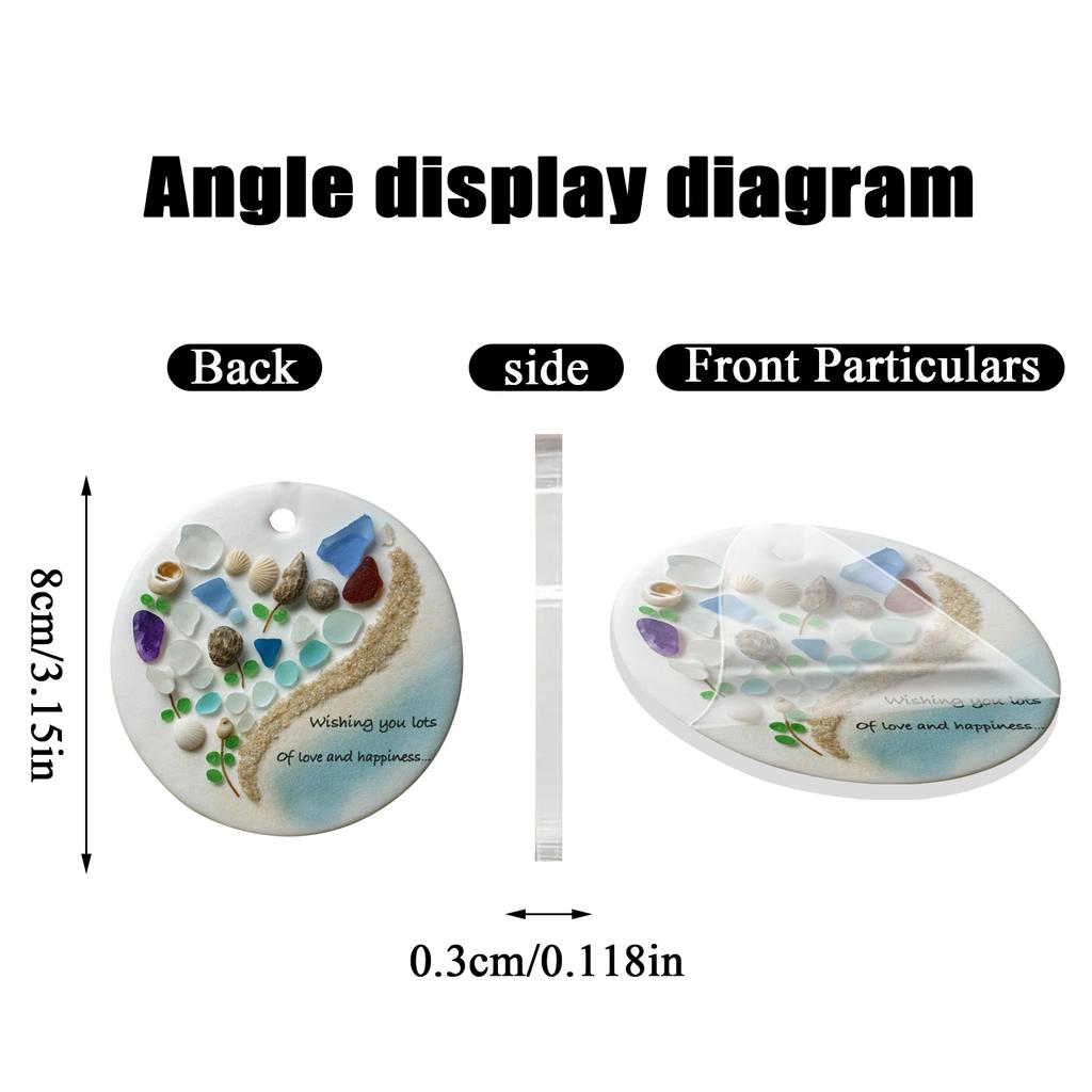 Rundformad Havsprydnad, Vänskapshjärtan Prydnad, Vänskapsminne För Julgran & Havstema Dekoration