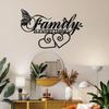 Black Metal Family Wall Art Minimalist Elegant Home Decor Gift for Living Room