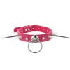 Punk Long Spike Choker Faux Leather Collar For Women Men Cool Big Rivets Studded Chocker Goth Circle Pendant Necklace Accessorie