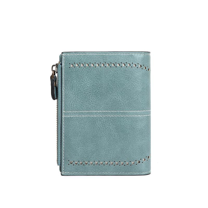 RFID Anti-theft Brush Wallet, Short Zipper Wallet, Large Capacity Women's Change Purse