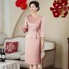 Spring new wedding dress mother light high-end atmospheric fake two-piece wedding banquet mother-in-law dress